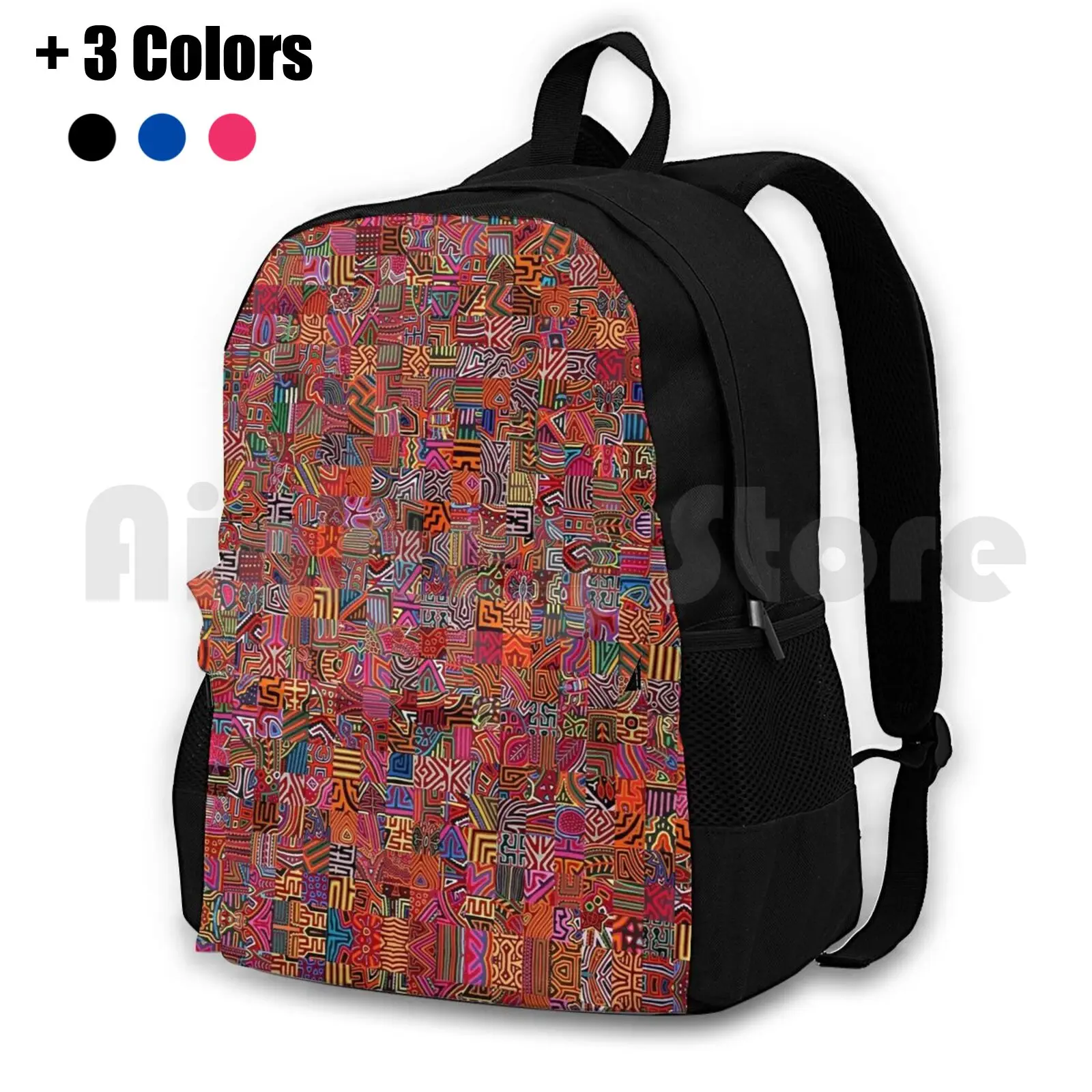 

Molas Outdoor Hiking Backpack Waterproof Camping Travel Mola Panama Kuna