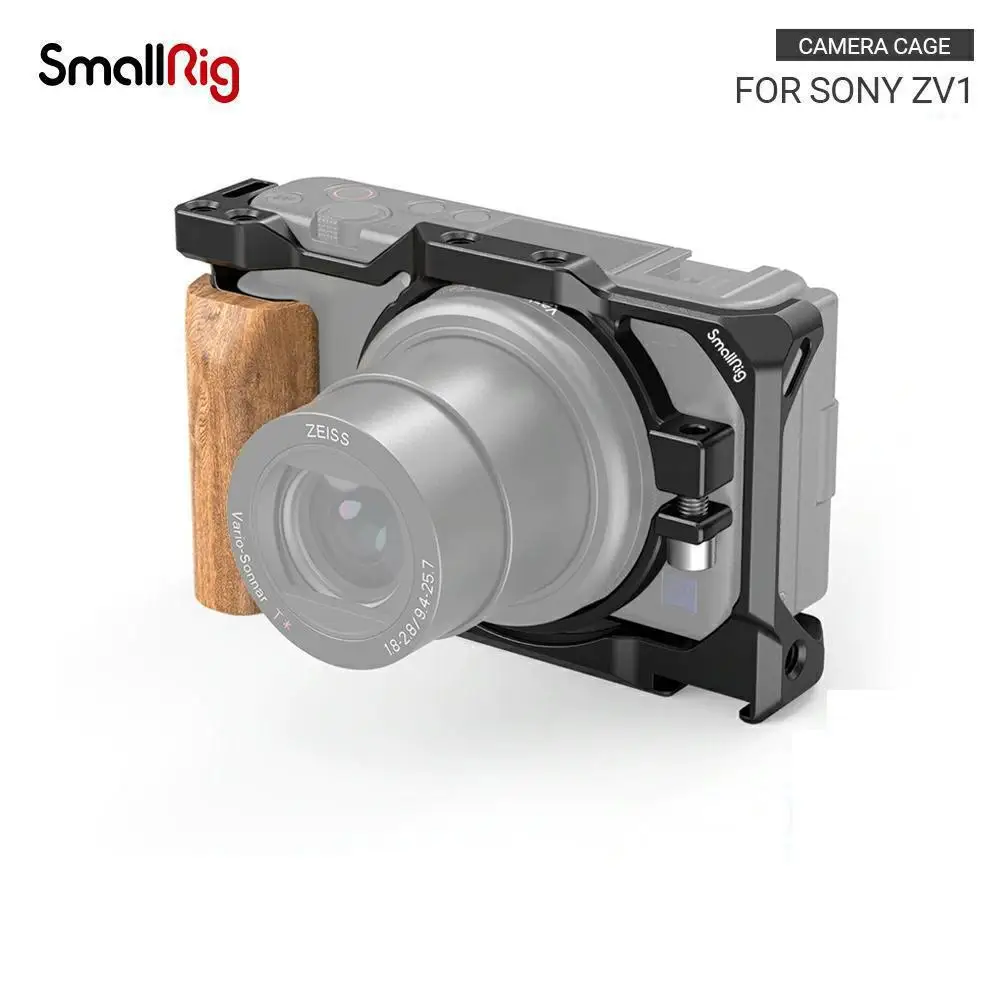 

Клетка для видеоблогов SmallRig ZV1 с деревянной рукояткой для камеры Sony ZV1, клетка для видеоблогов светильник кие аксессуары для Sony 2937