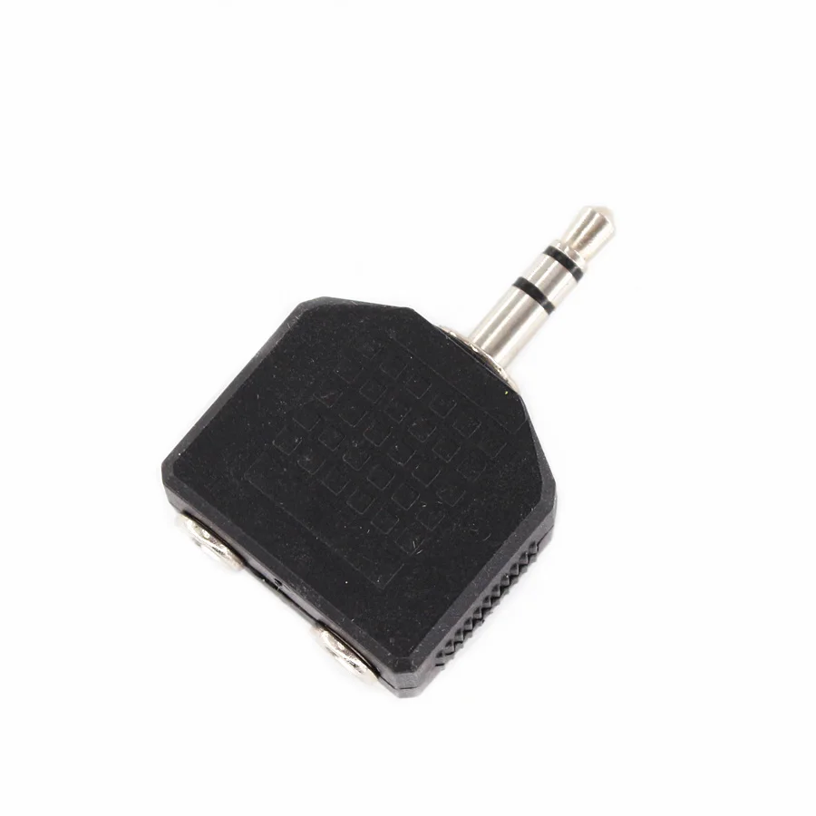 FODOCOR 1Pcs One 3.5mm Plug To Two Sockets Connector Adapter Tee For Headphone |