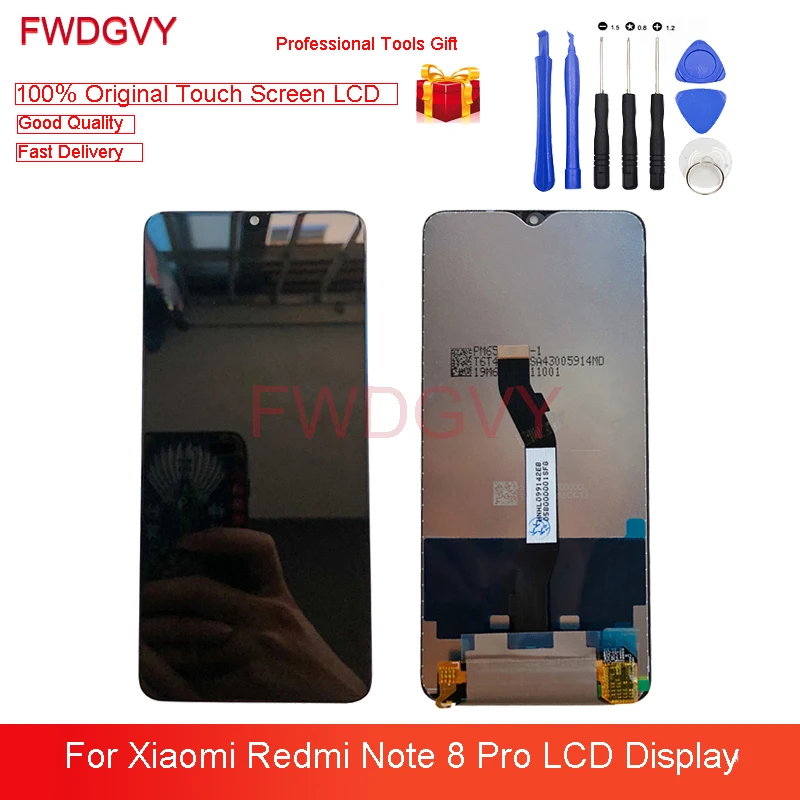 

ЖК-дисплей для Xiaomi Redmi Note 8 Pro, 6,53 дюйма, сенсорный экран, панель, дигитайзер в сборе, запасные части для ремонта