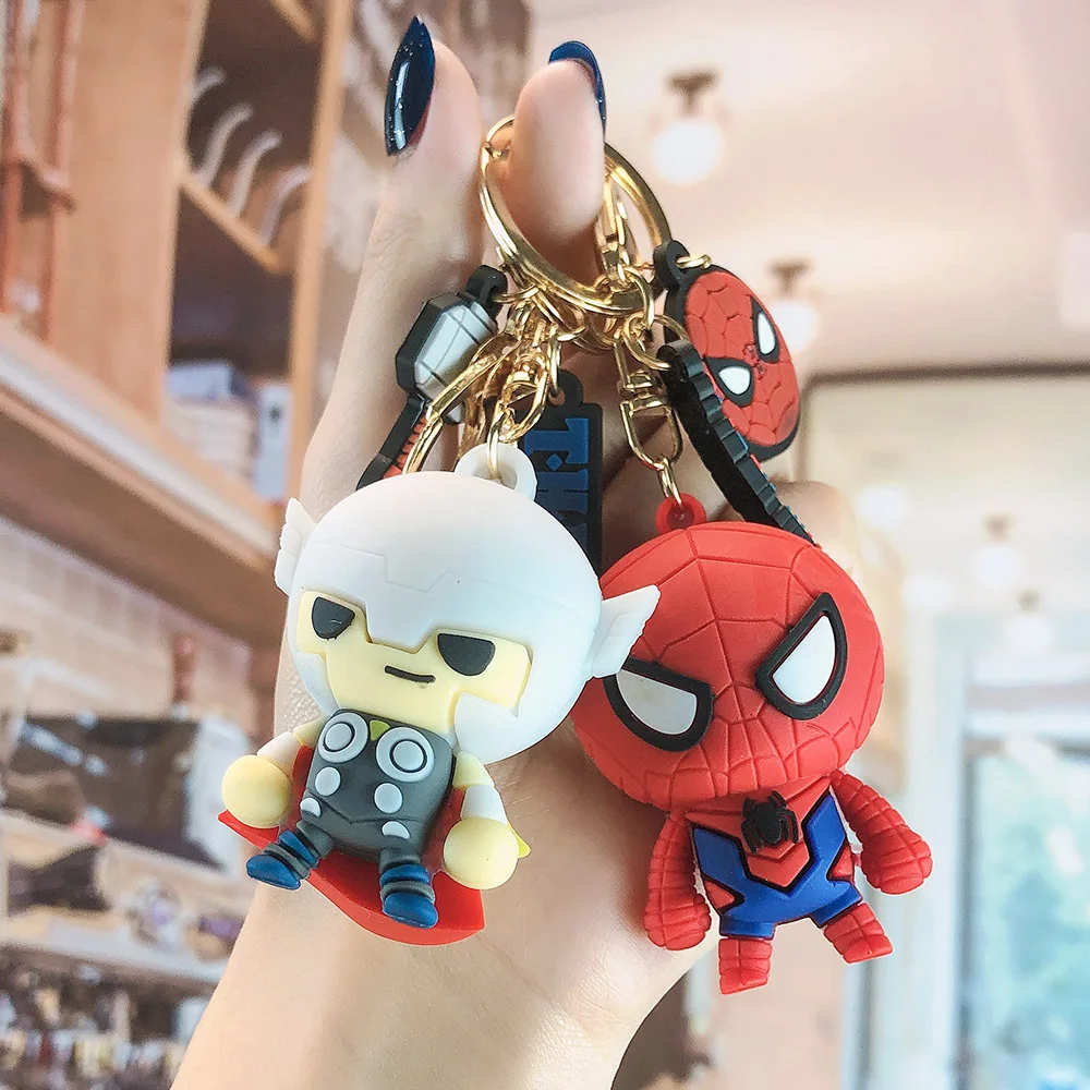 6 шт./лот Ключницы Мстители Marvel Герои Капитан Америка Железный Человек Человек-паук, Ключи Тор, Халк, Брелоки Для Автомобиля и Сумки Карикатура