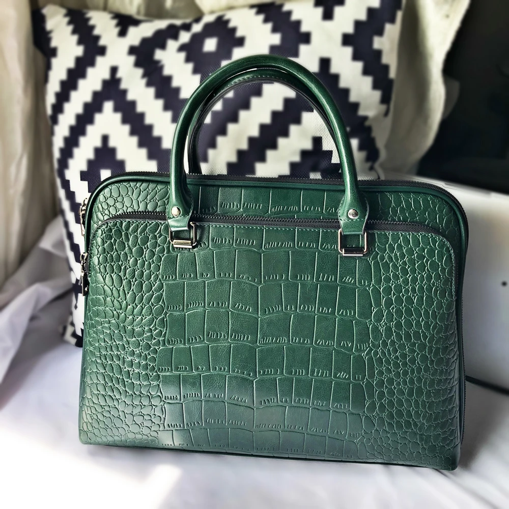 

2021 New Women's Leather Shoulder Bags For 14.6" Computer Handbags High Quality Women Commuting Work Office Briefcase Ladies Bag