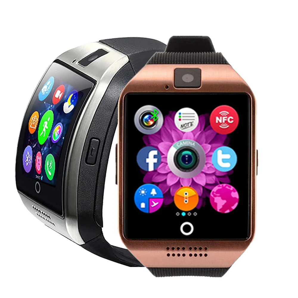 

Smart Watch Support Sim TF 2G Network Card Phone Fitness Tracker Push Message Camera Smartwatch Full Touch Wristwatch Q18
