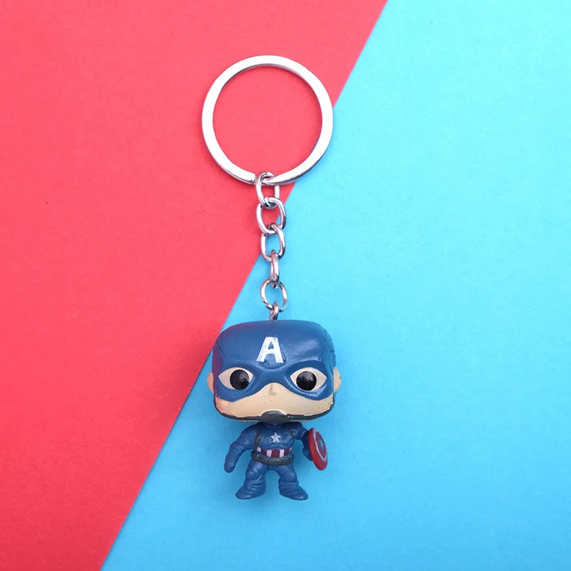 

Marvel Key Ring Chain Marvel Captain America Hulk Black Panther Thor Thanos Iron Man Deadpool Spider-Man Doll Pendant Gift