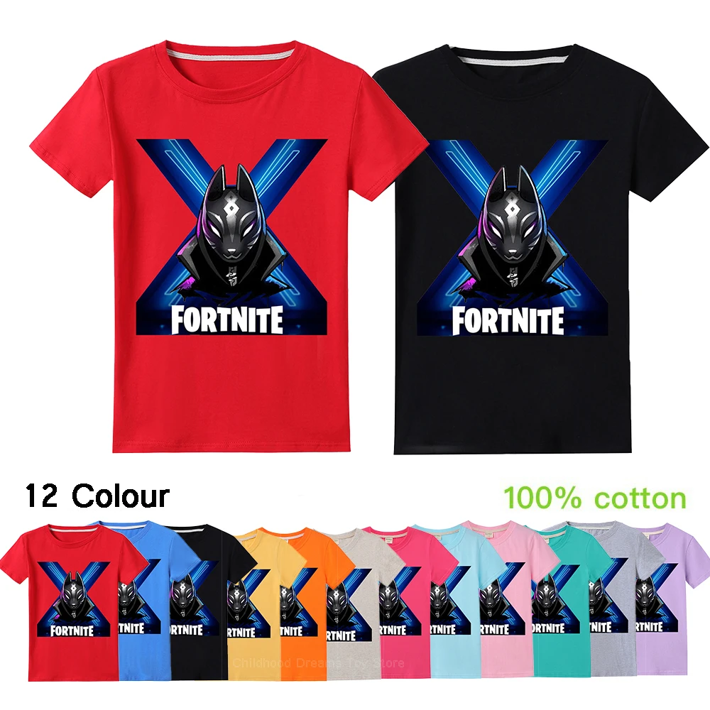 Новая летняя футболка для мальчиков Battle Royale детская одежда Fortnite хлопковая с
