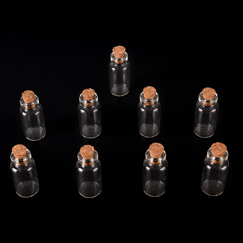 

10pcs 16x35mm Wish Bottles Christmas Gifts Tiny Small Empty Clear Cork Glass Bottles Vials For Wedding Holiday Decoration