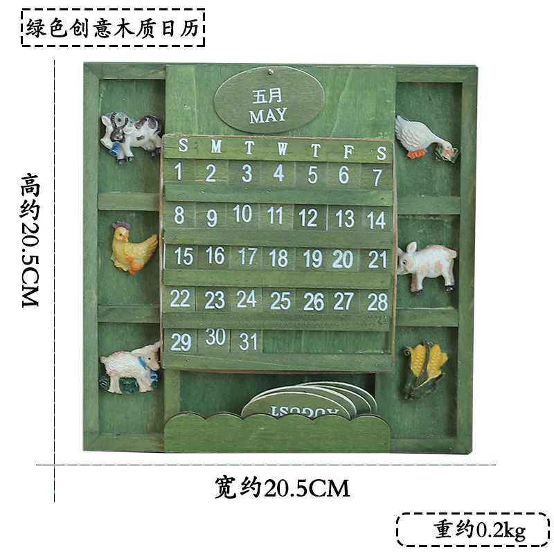 

Grocery Creative Bilingual Wooden Manual Calendar Perpetual Calendar Crafts Home Decor Decorations for Home Decor