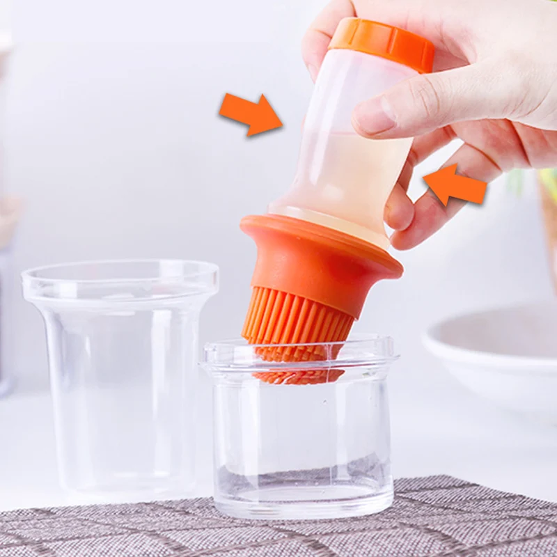 

1 Pcs Portable Oil Bottle with Brushfor BBQ Grill Oil Brushes Liquid Oil Pastry Kitchen Baking BBQ Tool Kitchen Tools