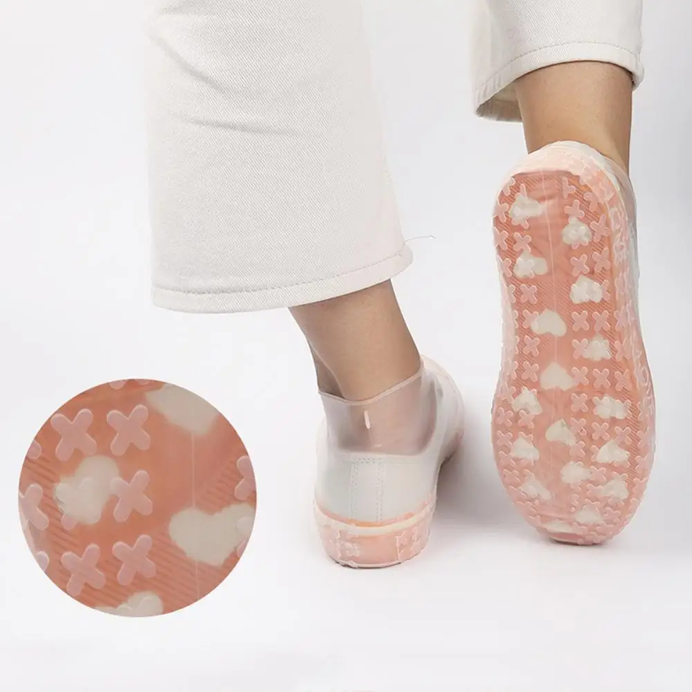 Силиконовые водонепроницаемые накладки на обувь с противоскользящей резиновой подошвой, повторно используемые, для защиты от дождя на открытом воздухе при походах.