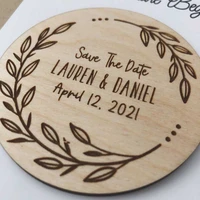 wreath save the date magnet unique save the date wedding invitation engraved wood save the date magnet