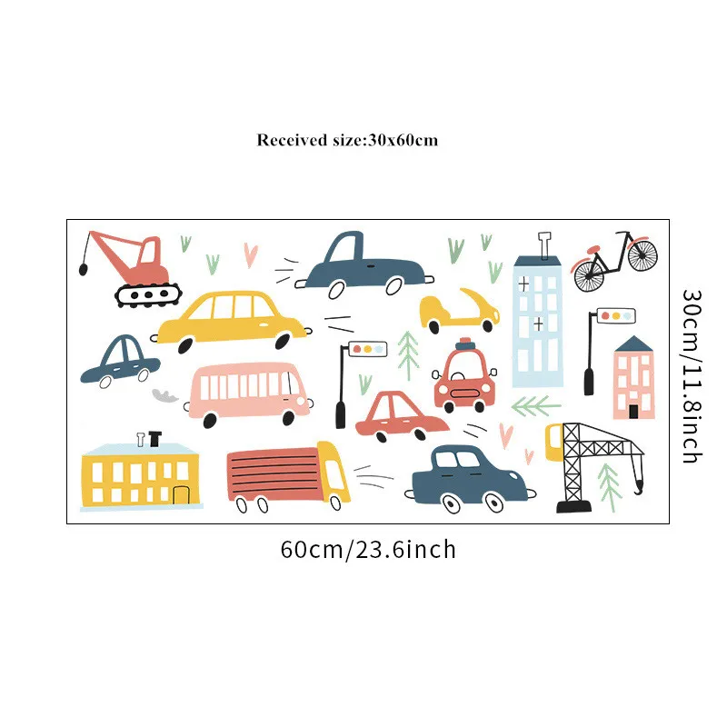 Мультяшные автомобили настенные наклейки для детской комнаты спальни гостиной