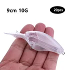 HENGJIA 20 шт., 9 см, 10 г, Неокрашенные Пустые приманки, воблеры для глубокого погружения, плавательные воблеры, жесткие пластиковые приманки