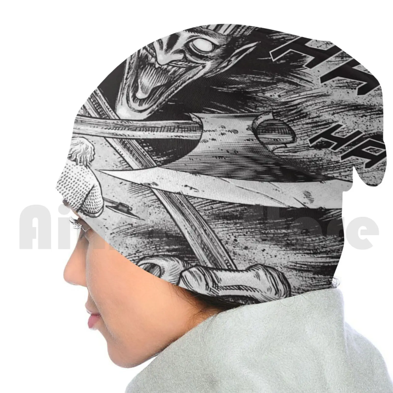 Вязаная Шапка-бини с демоном викингом (Vinland Сага) в стиле хип-хоп | Аксессуары для