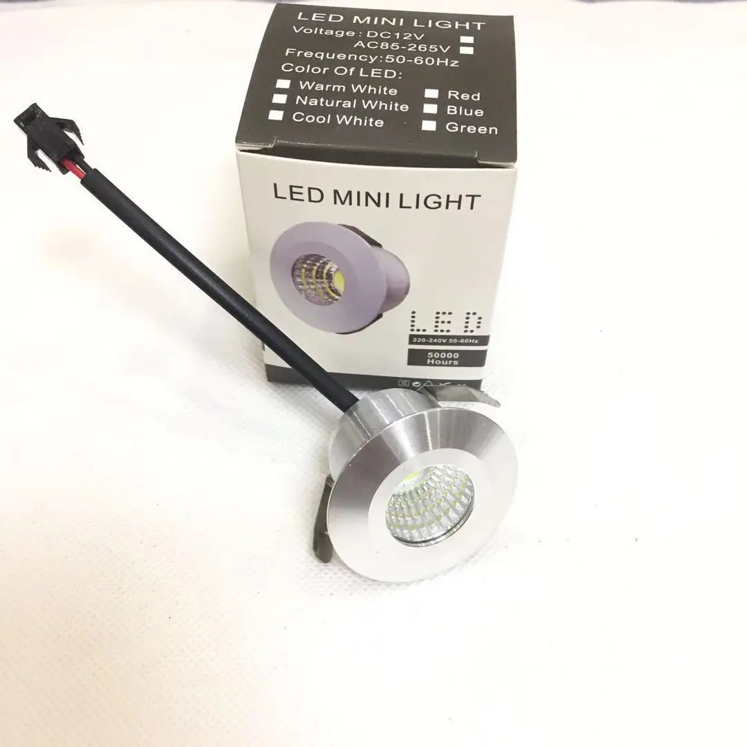 12pcs new body green color Mini LED Downlights 3.5W 39mm 95V-277V Jewelry Display Ceiling spots Recessed Cabinet Spot Lamp