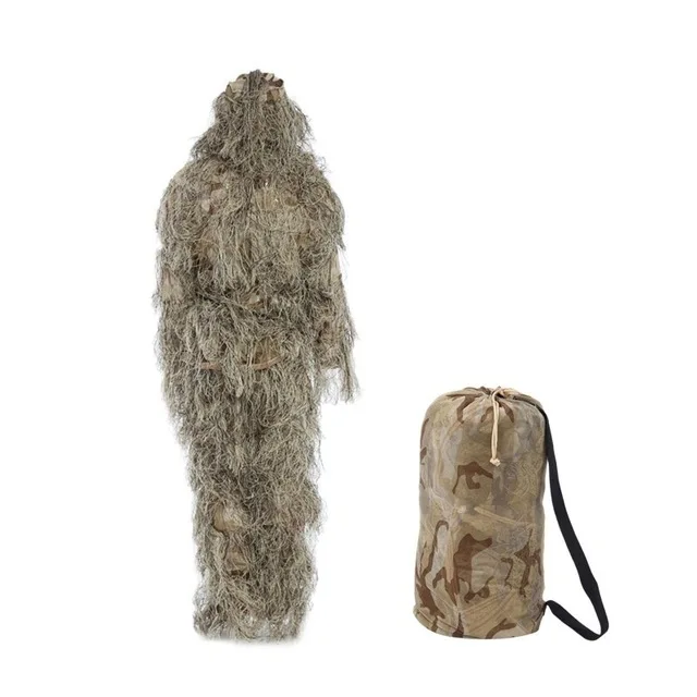 4 шт. костюм Охота камуфляж, лесная местность 3D Ghillie Bionic обучение Bowhunt Ghillie - Цвет: Sand