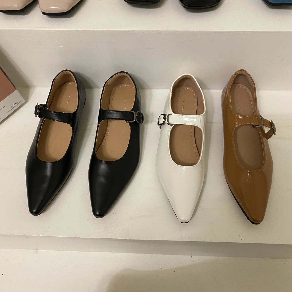 

Bailamos Women Flats 2022 Spring Summer Brand Mary Jane Shoes French Retro One Word Buckle Pointed Toe Slip-On Zapatos De Mujer