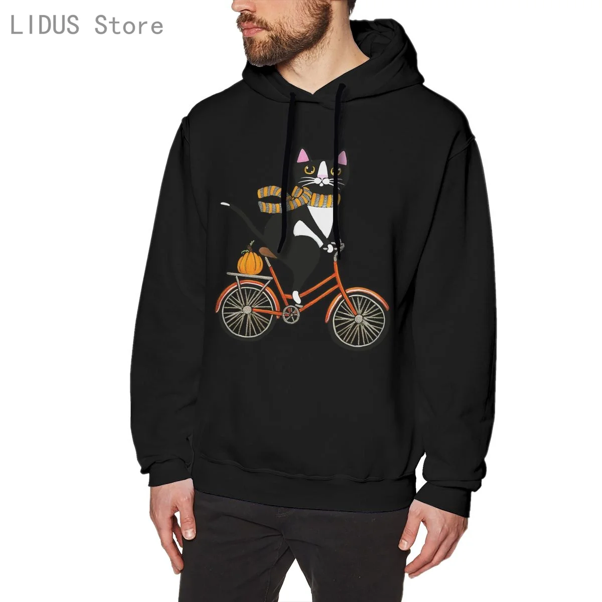 

Cool Cat On A Bicycle Hoodie Sweatshirts Harajuku Creativity Streetwear Hoodies
