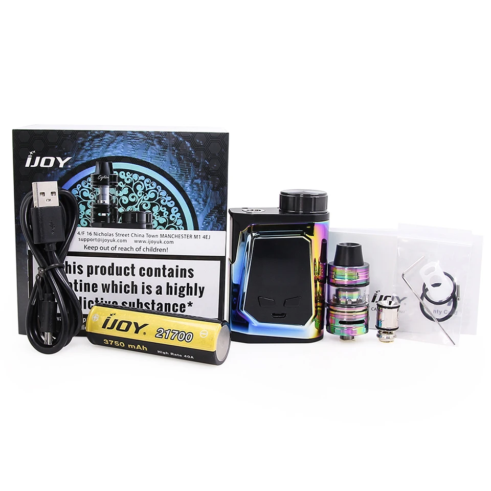 Cleanrance Оригинал IJOY CAPO 100 Вт Vape комплект с 21700 батареей TC коробка мод 2 мл распылитель