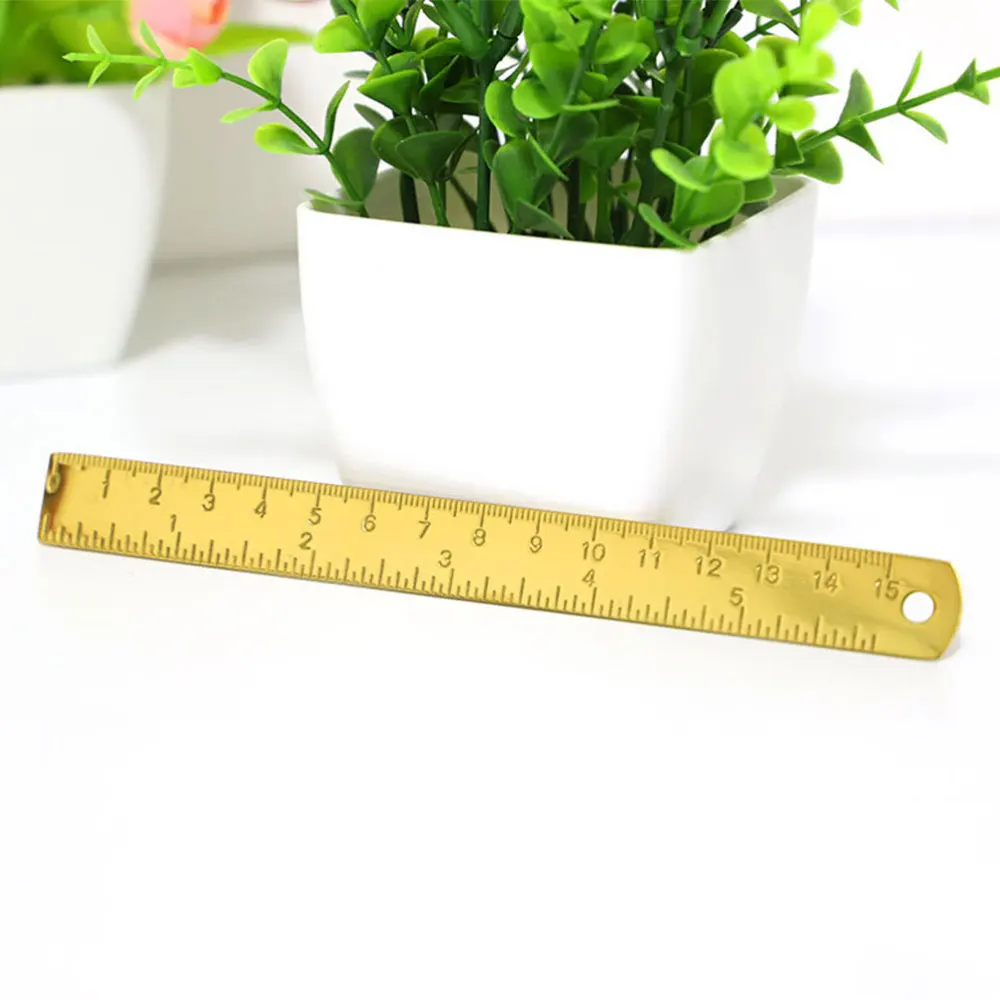 

2pcs 15cm Delicate Nordic Stainless Steel Drawing Ruler Stright Ruler for Student Use