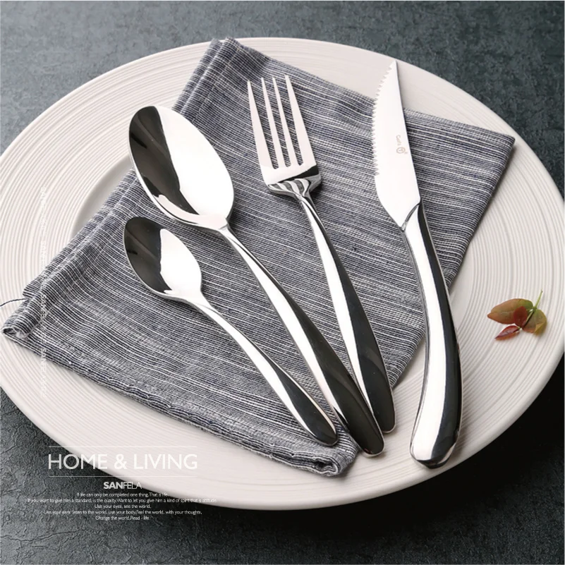 

Nordic Modern Cutlery Set Thicken Stainless Steel Eco Friendly Dinnerware Set Design Juegos De Vajilla Home Decoration EC50CJ