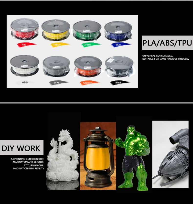 JGAURORA 3d принтер A1 Diy комплект печати объем размер 300x300x300 мм настольный FDM 3d принтер машина