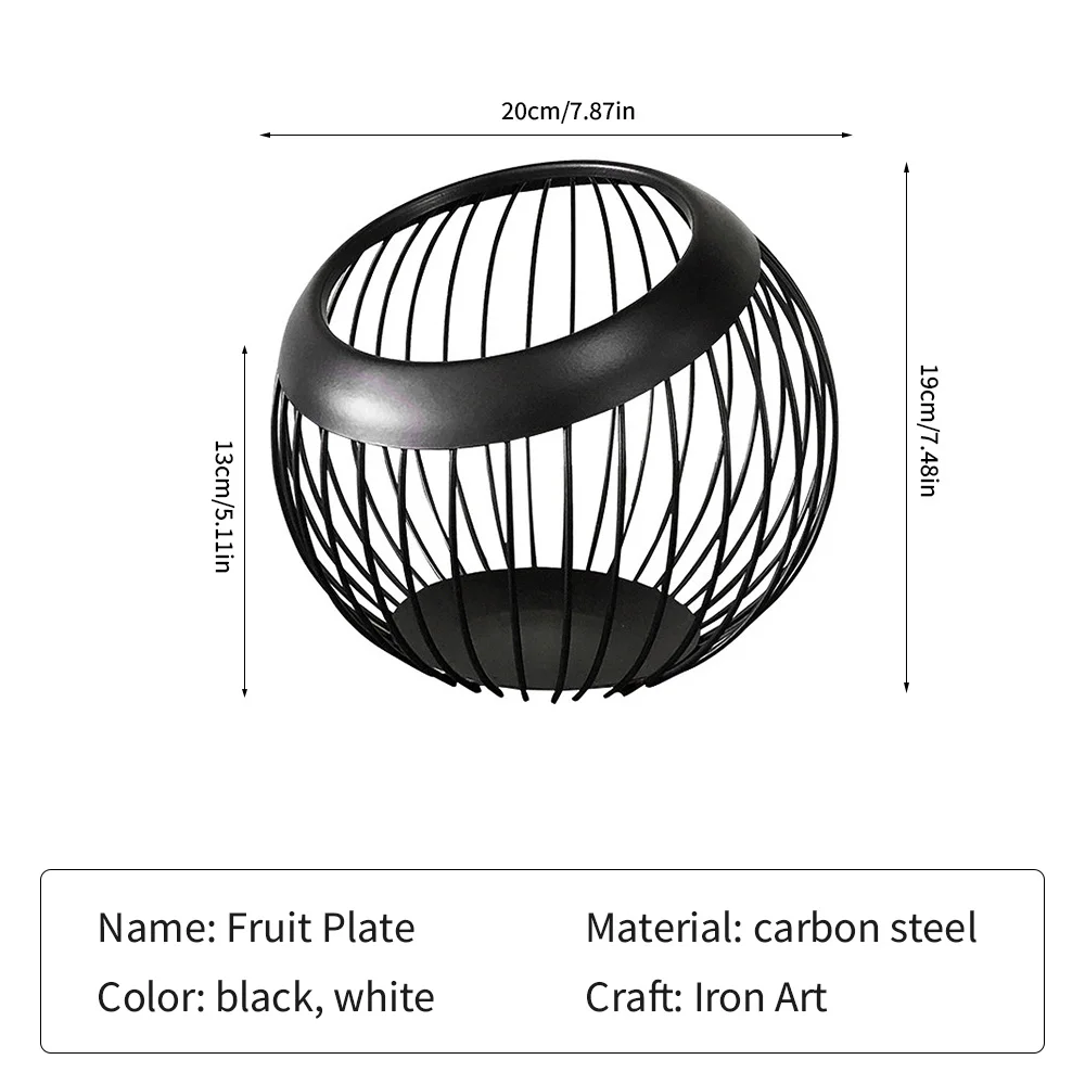 

Nordic Iron Art Spherical Fruit Plate Snack Fruit Storage Basket Storage Tray Food Storage Container Serving Plate Home Storage