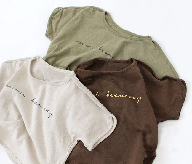 

Детские футболки, повседневные корейские Топы с коротким рукавом и буквами алфавита для мальчиков и девочек, футболки для маленьких девоче...