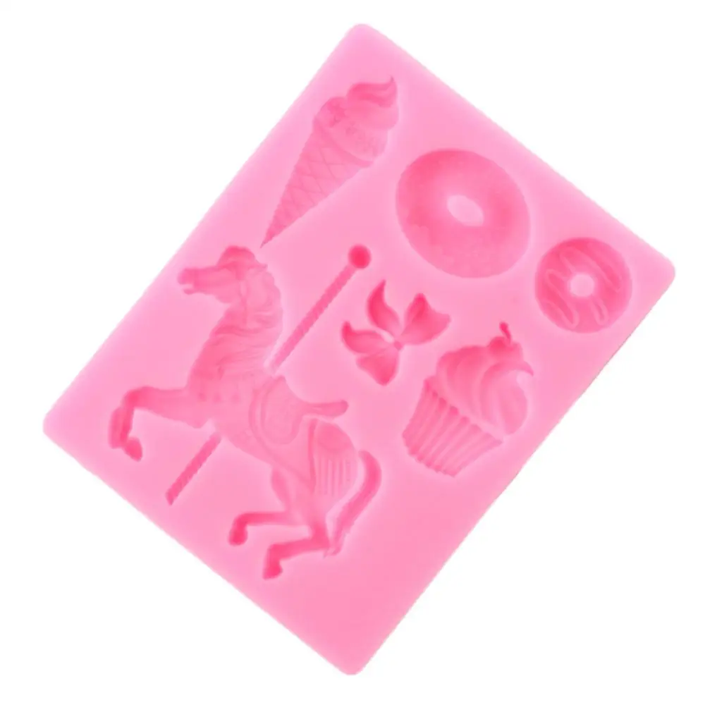 Силиконовая форма в виде карусели инструменты для украшения тортов на день