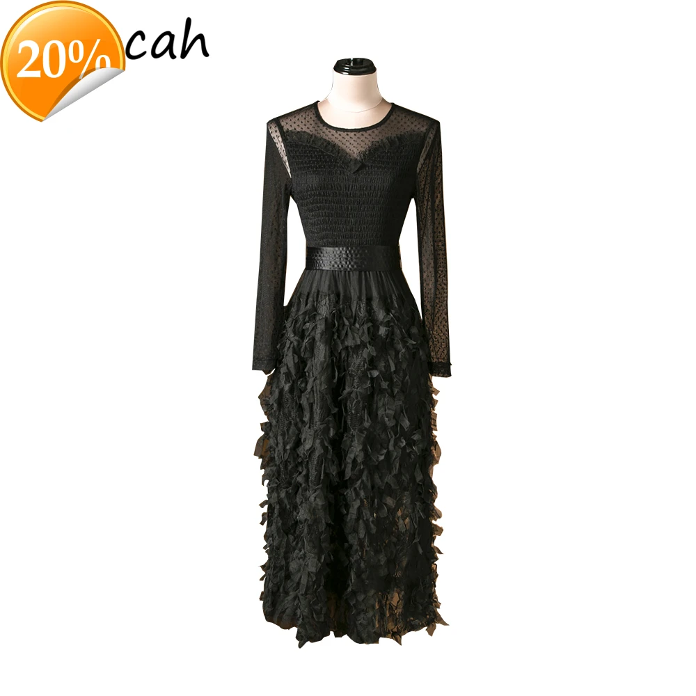 

Spring Fashion Women Designer Party Midi Dress Shoes Long arm Elegant ladies Printed A-line Dresses Vestidos 2021