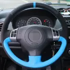 Сшитые вручную черные замшевые синие кожаные фотообои для Suzuki Swift Sport 2005-2011 Splash 2007-2015 Opel Agila