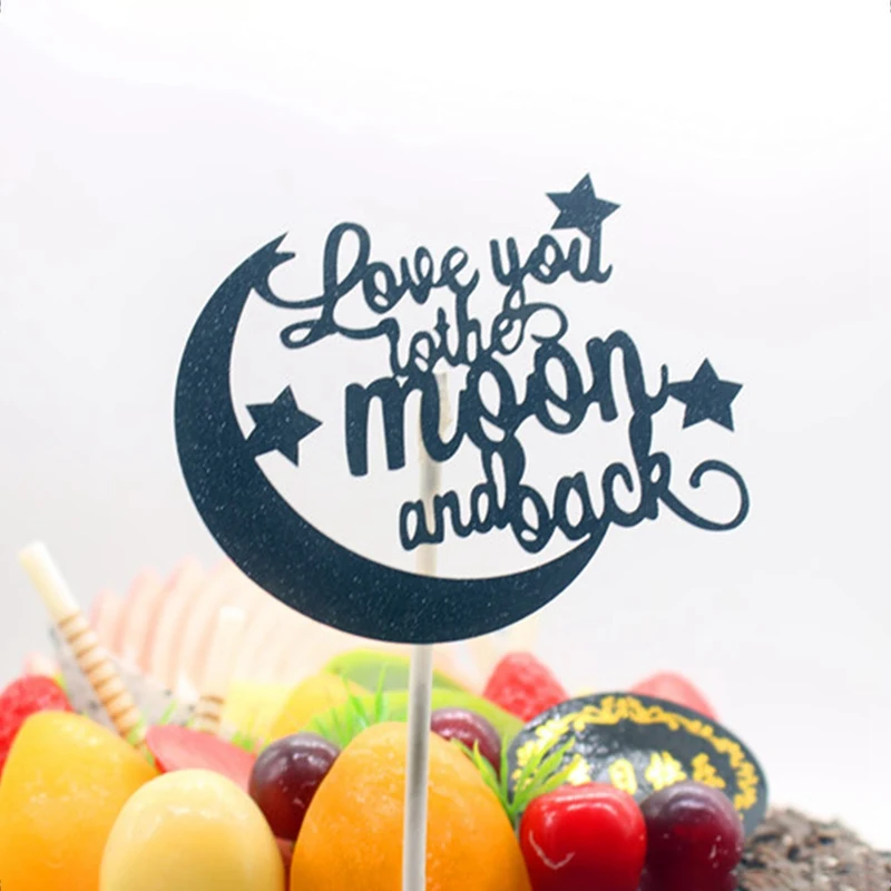 1 шт. декор для выпечки торта флажков Love You To The Moon And Back (мама я тебя на день рождения
