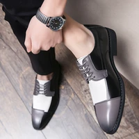 men shoes large sizes formal dress shoes party luxury high end custom social shoes male oxford fashion elegant leather shoe grey