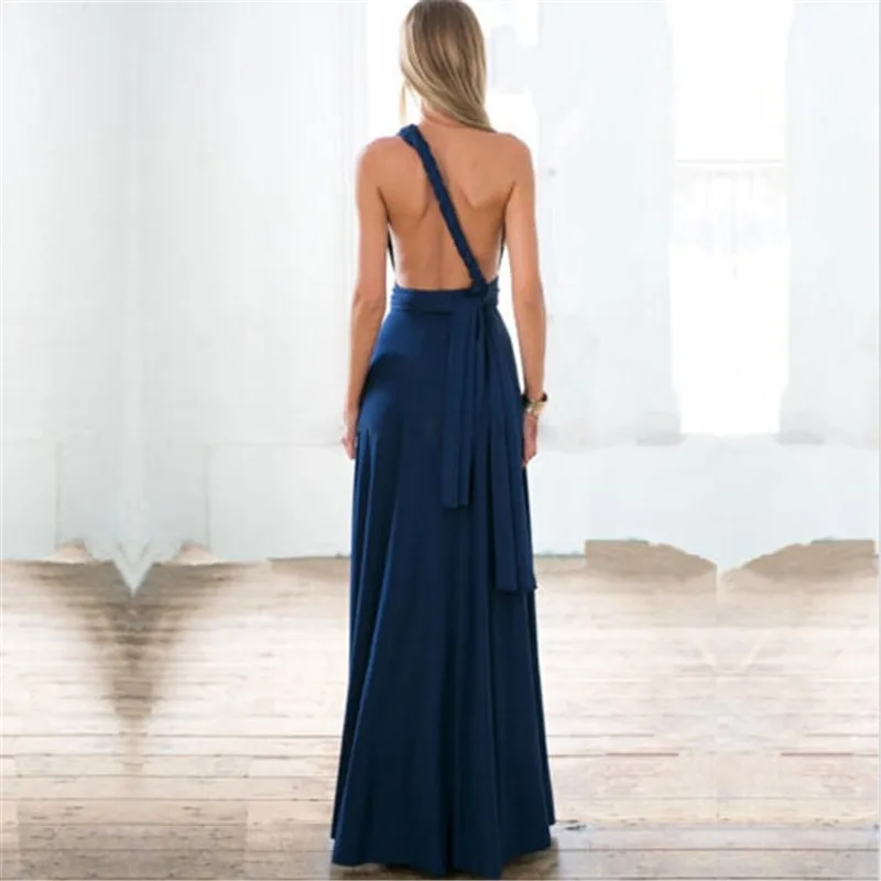 Женское платье макси без рукавов с высокой талией и открытой спиной | Женская