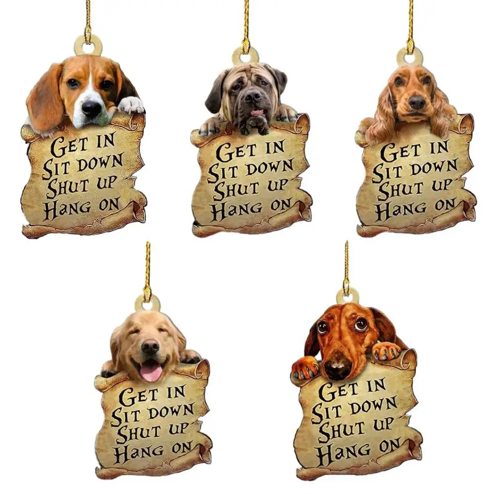 

Creative Dog Pendant Acrylic Car Hanging Double-Sided Pendant Ornament For Car Decor Dog Shape Hanging Key Backpack Pendant