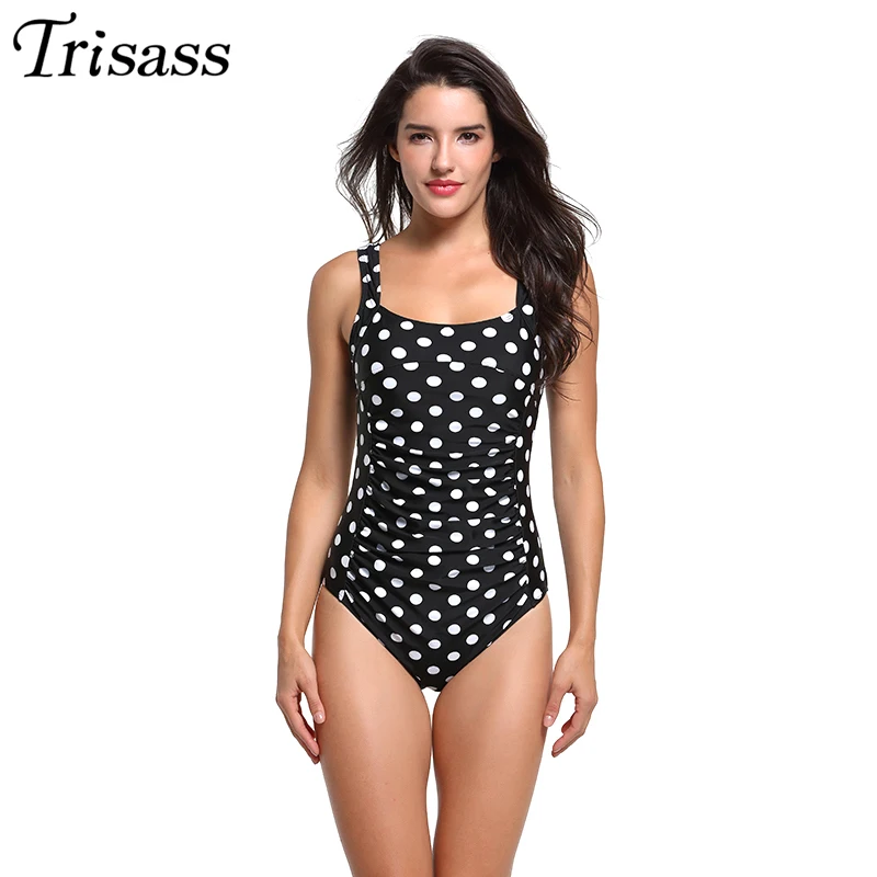 Новинка 2021 женский слитный купальник Trisass в горошек Женский плиссированный