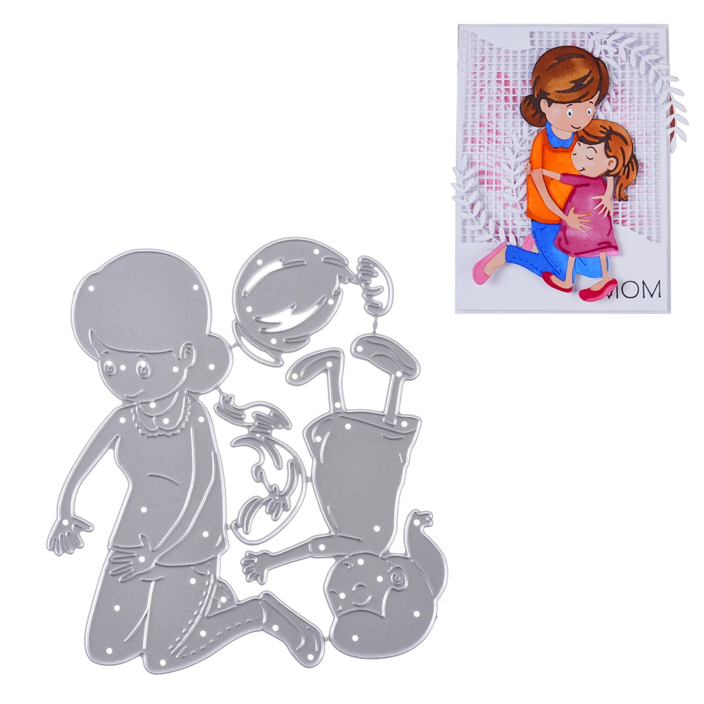 

InLoveArts Craft Dies Mother Hugs Baby Metal Cutting Dies Cut Mold Decoration Scrapbooking Dies Knife Mould Blade Punch Stencils