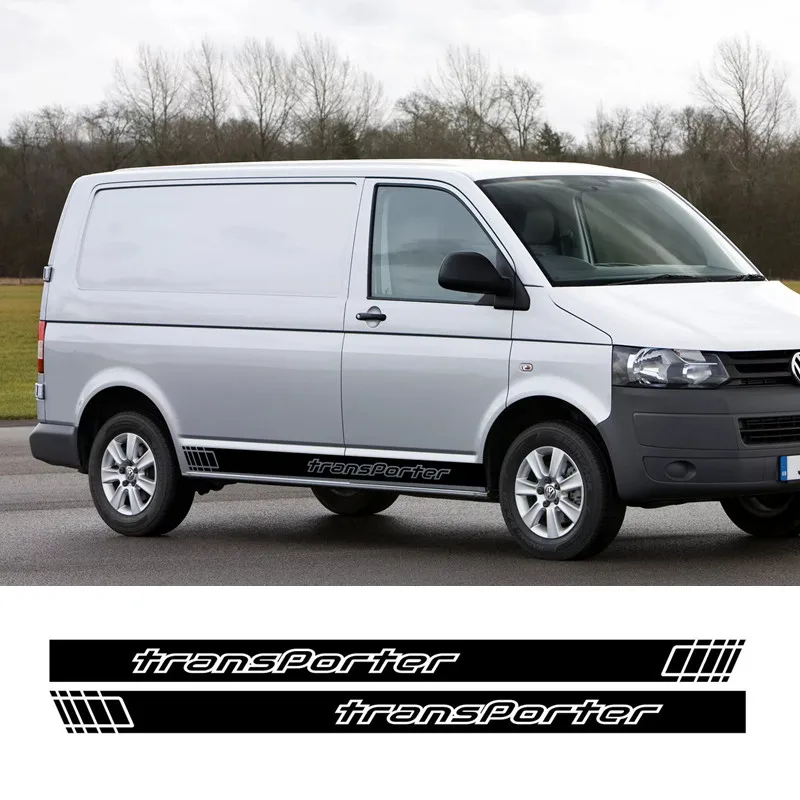 

Наклейка на боковую дверь автомобиля для Volkswagen TRANSPORTER BUS T4 T5 T6, виниловые наклейки для украшения кузова автомобиля, спортивные гоночные поло...