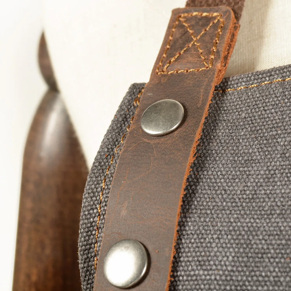 Брезентовый фартук с кожаным ремешком одежда для парикмахерской флористики