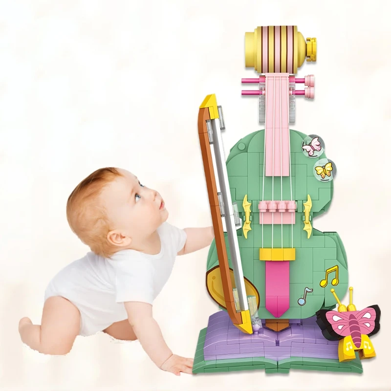 

2021 New Mini Building Blocks Piano Violin Musical Instrument Puzzle Assembling Toys