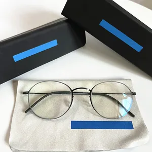 Denmark Brand Pure Titanium Glasses Frame Men Round Screwless Ultralight Prescription Eyeglasses Wom