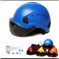 loebuck safety hard hat with clear visor high quality abs work protective helmet with goggles outdoor riding climing rescue