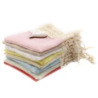 Тканевые Сумки на шнурке DoreenBox, прямоугольная тканевая сумка с персиковым сердечком, ажурная кружевная прямоугольная сумка для ювелирных изделий, 12x10 см, 2 шт.