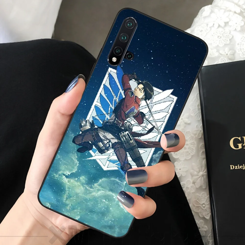 Мягкий черный чехол для телефона Reayou Attack on Titan anime huawei nova 2 2i 2plus 2s 3i 3e 4 4e 5 5i pro |