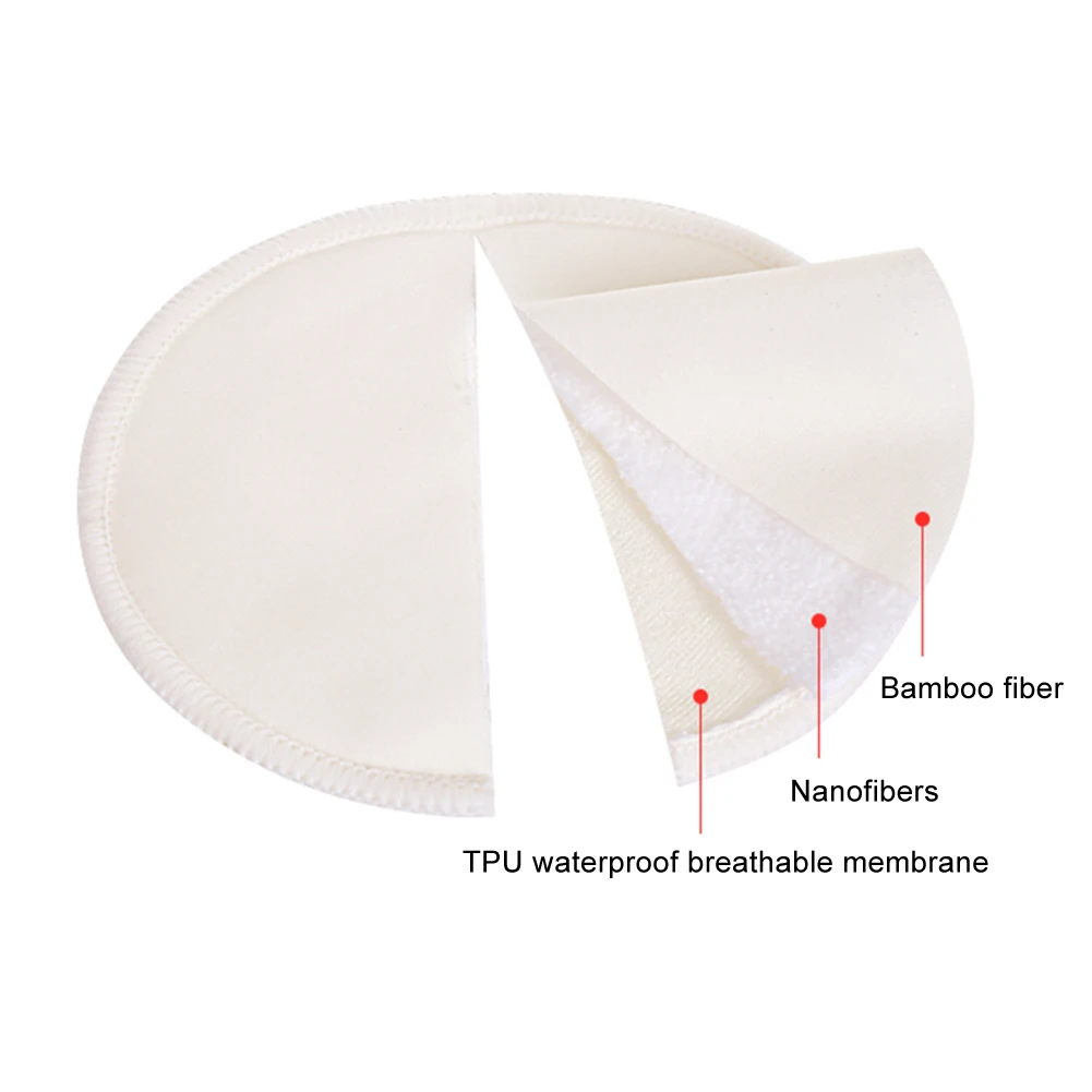 

12Pcs Makeup Remover Pad Three-Layer Waterproof Bamboo Fiber Washable Breast Pad Organic Washable Bra Nursing Bras