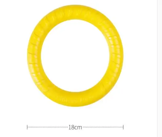 Teeth Indestructible Bite Rubber Puppy Funny Training Ball Ring Puller Chew Toys Play Fetch Solid With Carrier Rope Pet Dog - Цвет: Yellow 18CM Puller