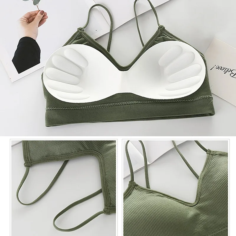 

Women Sports Padded Fast Dry Bra Elastic Gym Running Underwear Solid Color Fitness Yoga Sport Breathing Tops Fast Dry Tube Top