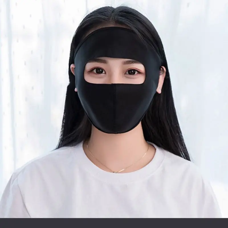 Летняя тонкая Солнцезащитная маска на все лицо унисекс из вискозы дышащая