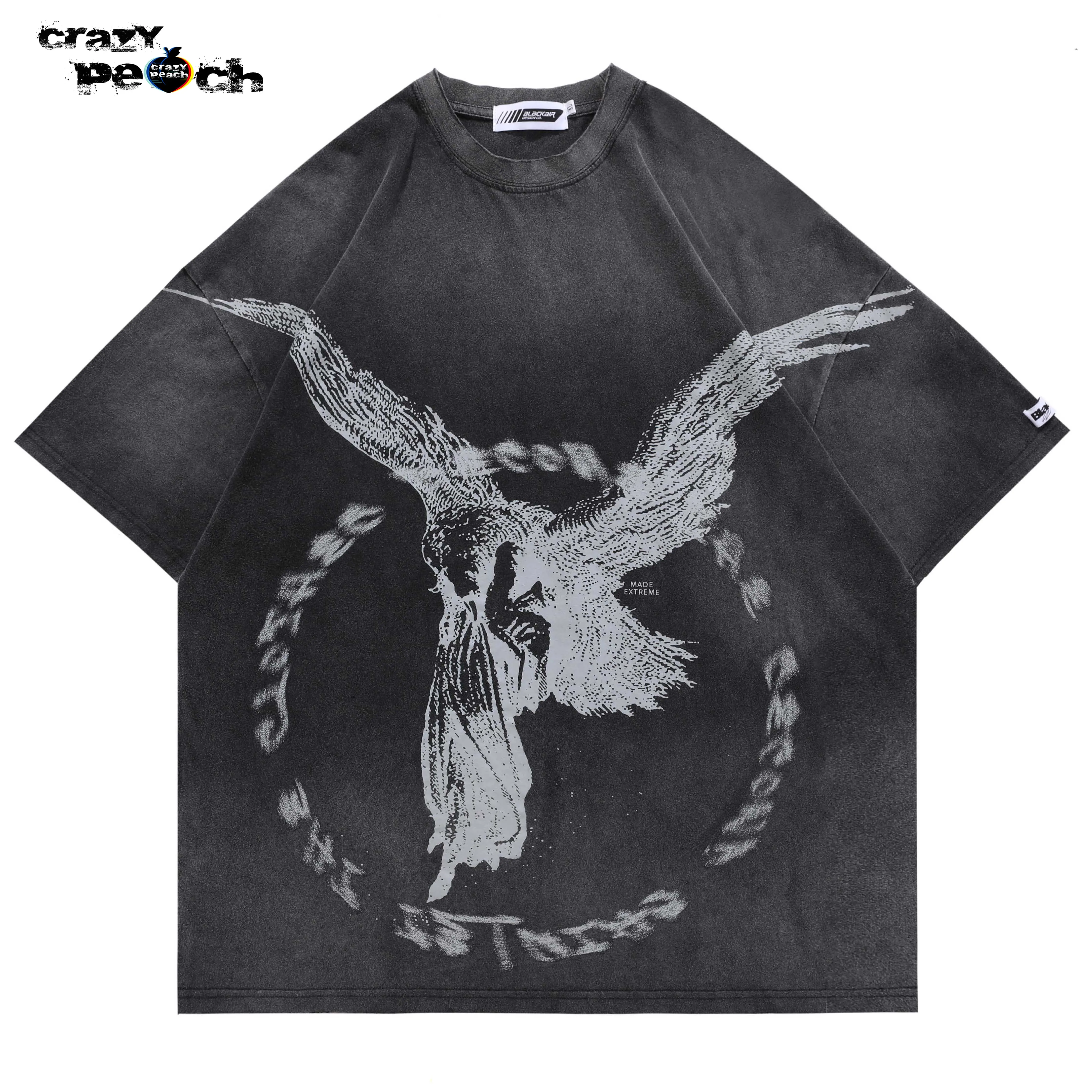 

Unisex Y2K Gothic Anime Vintage Washed Mens Streetwear Shirts Summer Retro Shirt Oversized T Shirt Harajuku Men Graphic T Shirts