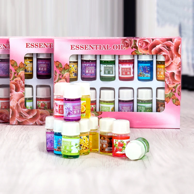 

Bottles/Set Perfume Aroma Fragrance Essential Oil Set For Aromatherapy Humidifier Water Soluble Home Room Car JY17