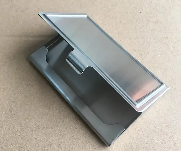

500PCS Blank Diy Stainless Steel Metal Business Name Credit Id Card Pocket Case Box Keeper Holder Dhl Free Shipping Wholesale